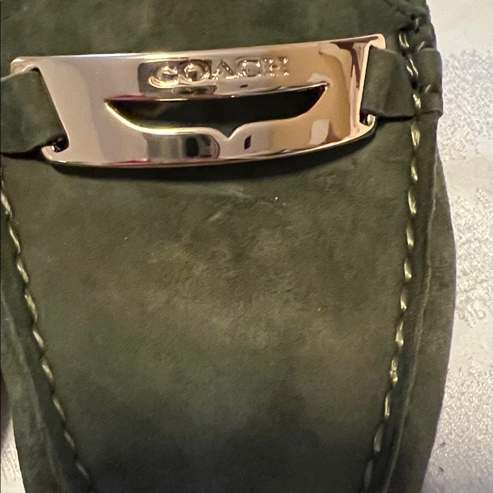 Coach Olympia Suede Loafer Flats - Surplus Olive Green Size 9.5 - Picture 5 of 6